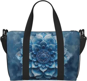 pastel blue gradient print Travel Duffel Bag, Sports Tote Gym Bag, Swim Pool Bag Large Shoulder Tote Bag for Beach Weekender
