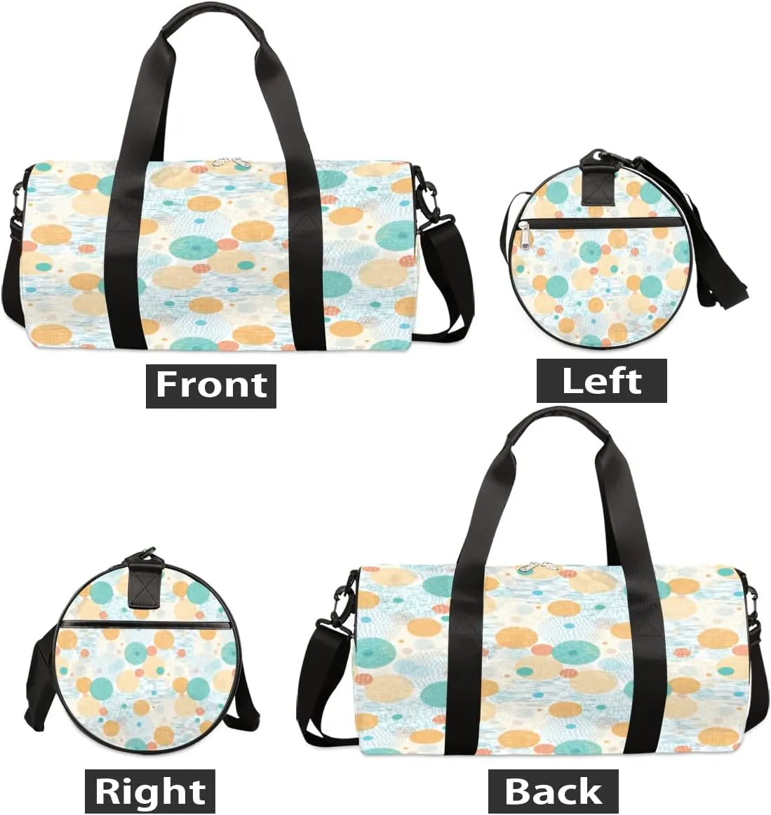 Pastel Circles Pattern Gym Bag Small Gym Duffel Bags for Men Women Overnight Weekender Bag Lightweight Sport Duffle Bag Carry On Gymbag