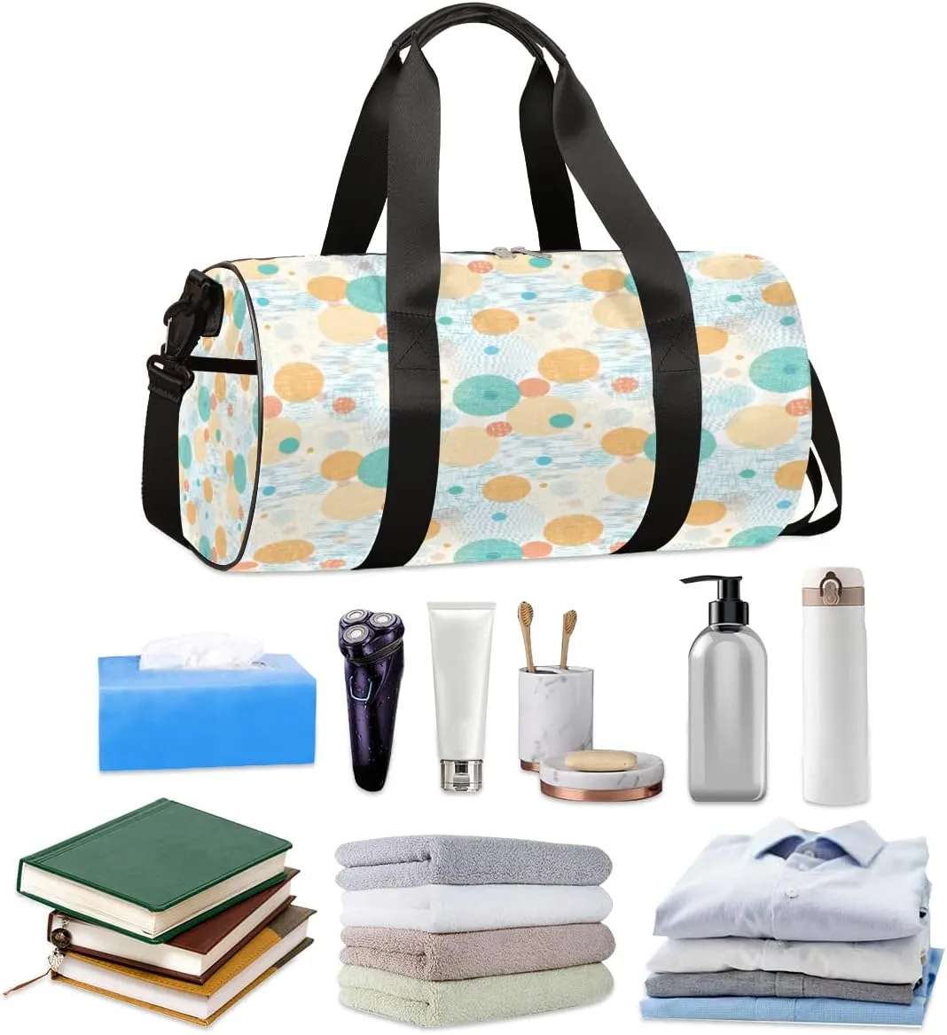 Pastel Circles Pattern Gym Bag Small Gym Duffel Bags for Men Women Overnight Weekender Bag Lightweight Sport Duffle Bag Carry On Gymbag