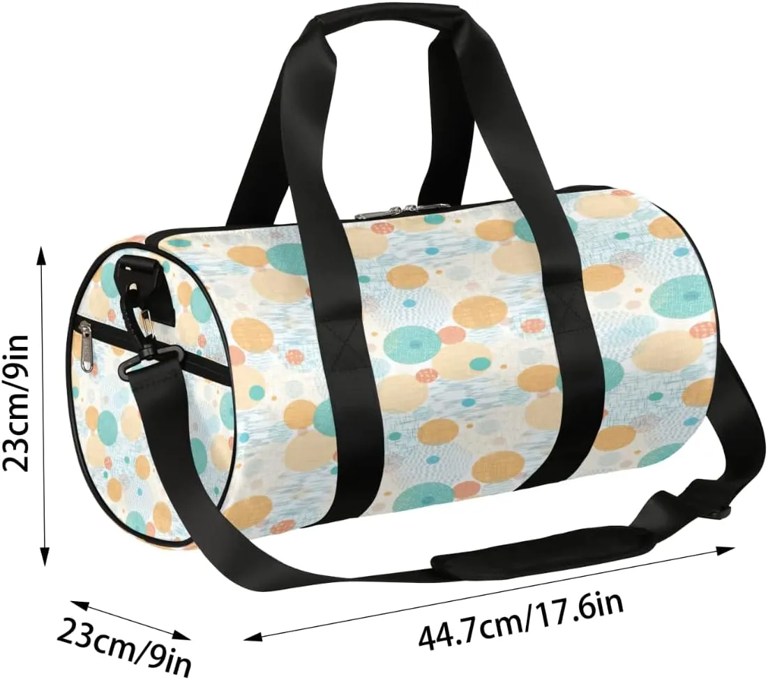 Pastel Circles Pattern Gym Bag Small Gym Duffel Bags for Men Women Overnight Weekender Bag Lightweight Sport Duffle Bag Carry On Gymbag