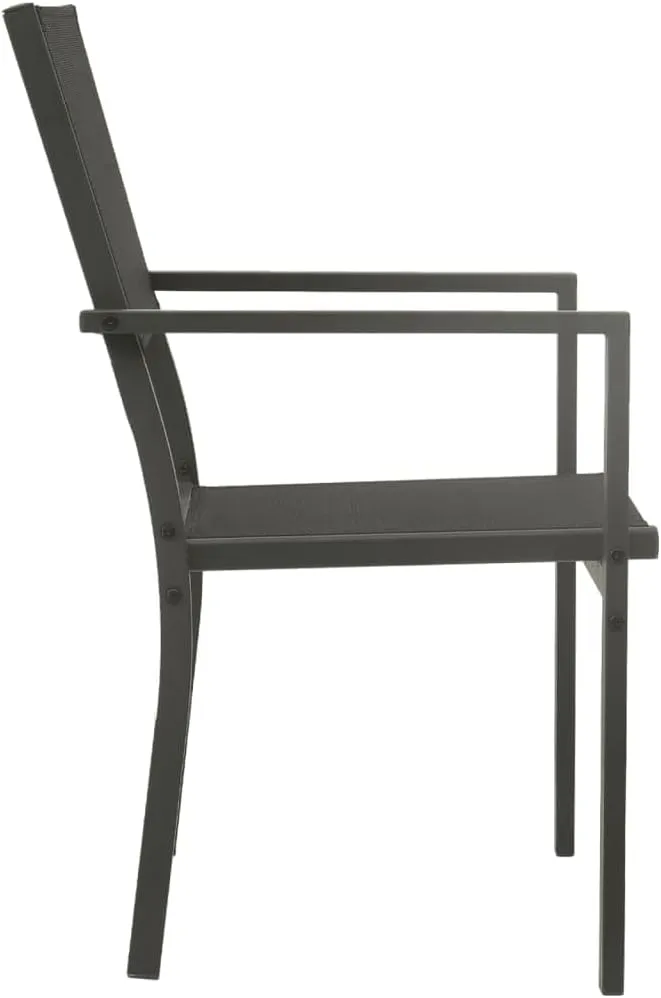 Patio Chairs 4 Pcs Textilene and Steel Outdoor Furniture Black Anthracite Set with Ergonomic Support for Garden Lawn Beach Camping