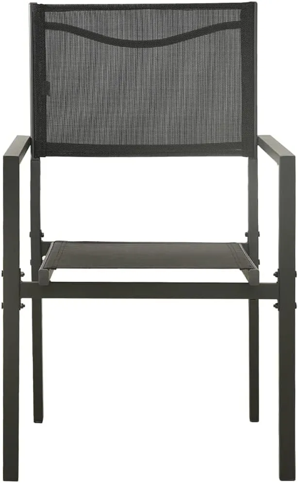 Patio Chairs 4 Pcs Textilene and Steel Outdoor Furniture Black Anthracite Set with Ergonomic Support for Garden Lawn Beach Camping