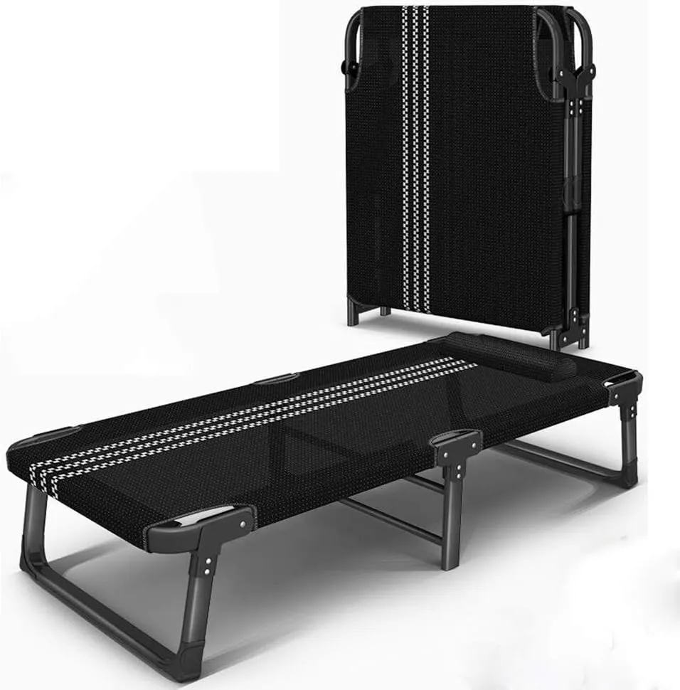 Patio Lounge Chairs Folding Camping Cot, Deluxe Collapsible Single Person Bed for Indoor and Outdoor Use – Ultra Lightweight, Comfortable, Heavy Duty Design Holds Adults & Kids Up to 440 Lbs Rec
