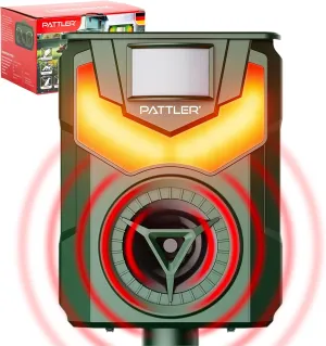 PATTLER® Animal Repellent Outdoor with Flame Light to Scare Animals | Deer and Rabbit Repellent with Motion Sensor up to 10m Range | Ultrasonic Deer Repellent | Rabbit Repellent Outdoor | | 1 Pack