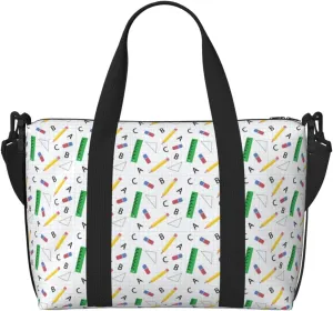 Pencil Ruler Travel Duffle Bag For Women Men Weekender Overnight Bag Gym Bag For Women, Carry On Airport Bag, Travel Tote Bag With Strap For Gym Travel Business Trips