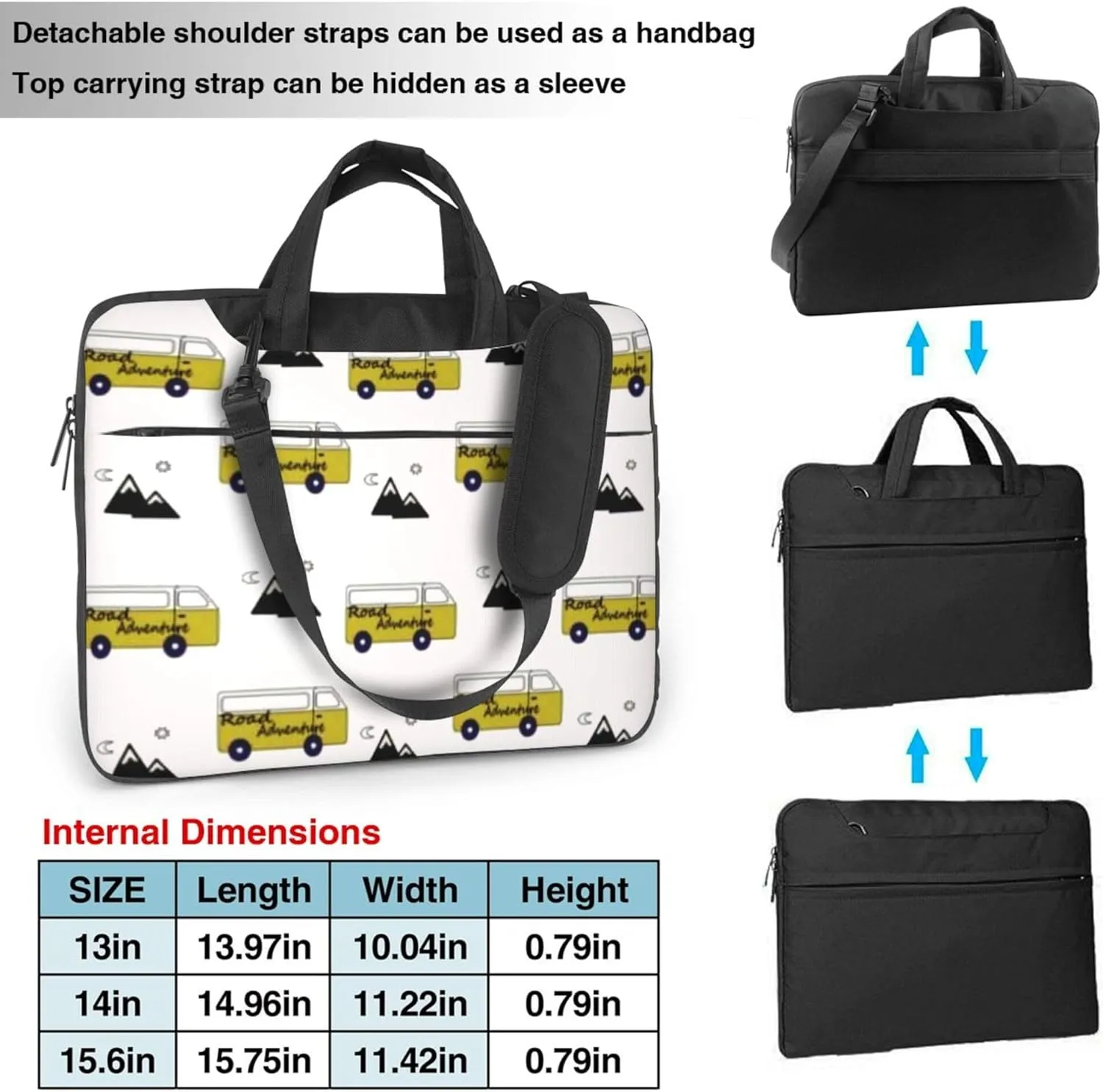 Pentagram Demon Goat Head Laptop Shoulder Bag ​for Men Women, Computer Carrying Case Messenger Bag with Strap