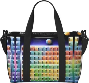 Periodic table of elements print Travel Duffel Bag,workout duffel bag, overnight shoulder Bag,Weekender Bag for Women Men