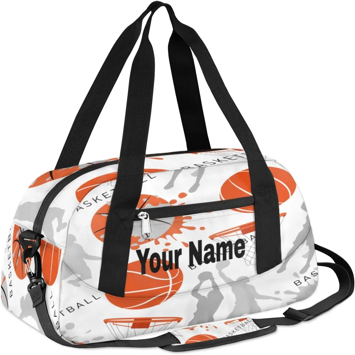 Personalized Basketball Sport Sport Duffel Bag Custom Name Kids Gym Bags Carry On Travel Bag Weekender Overnight Bag for Boys Girls Teens