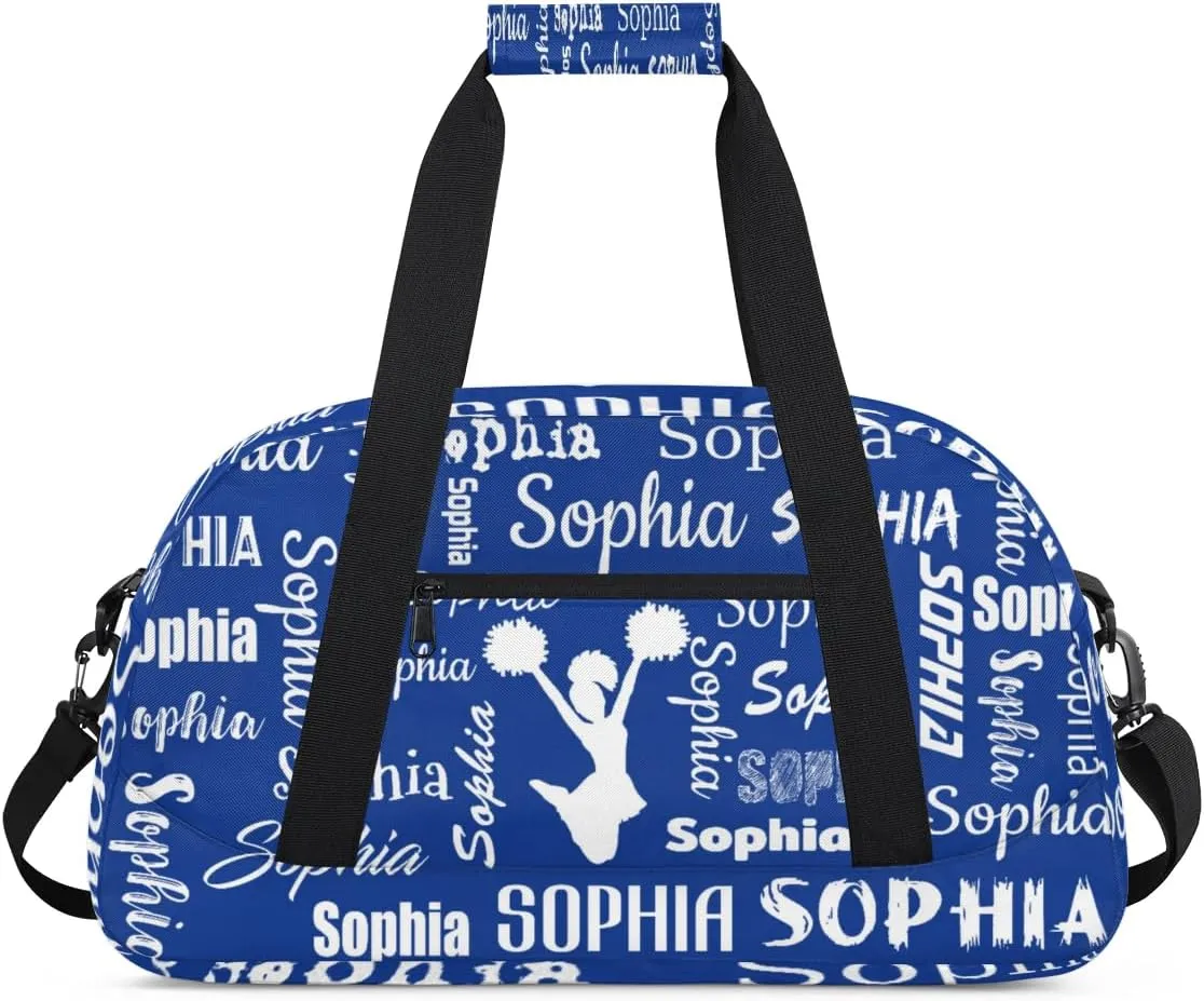 Personalized Cheer Bag Sport Duffel Bag Dance Bag, Overnight Weekender Bags Cheerleader Personalized Gymnastics Duffel Bag Cheerleading Gifts, Cobalt Blue