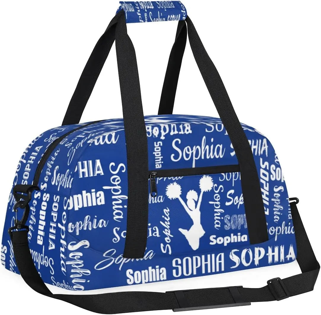 Personalized Cheer Bag Sport Duffel Bag Dance Bag, Overnight Weekender Bags Cheerleader Personalized Gymnastics Duffel Bag Cheerleading Gifts, Cobalt Blue