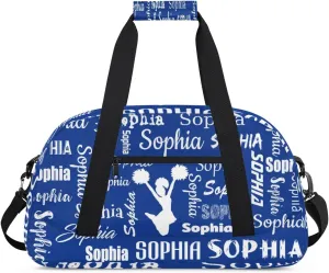 Personalized Cheer Bag Sport Duffel Bag Dance Bag, Overnight Weekender Bags Cheerleader Personalized Gymnastics Duffel Bag Cheerleading Gifts, Cobalt Blue
