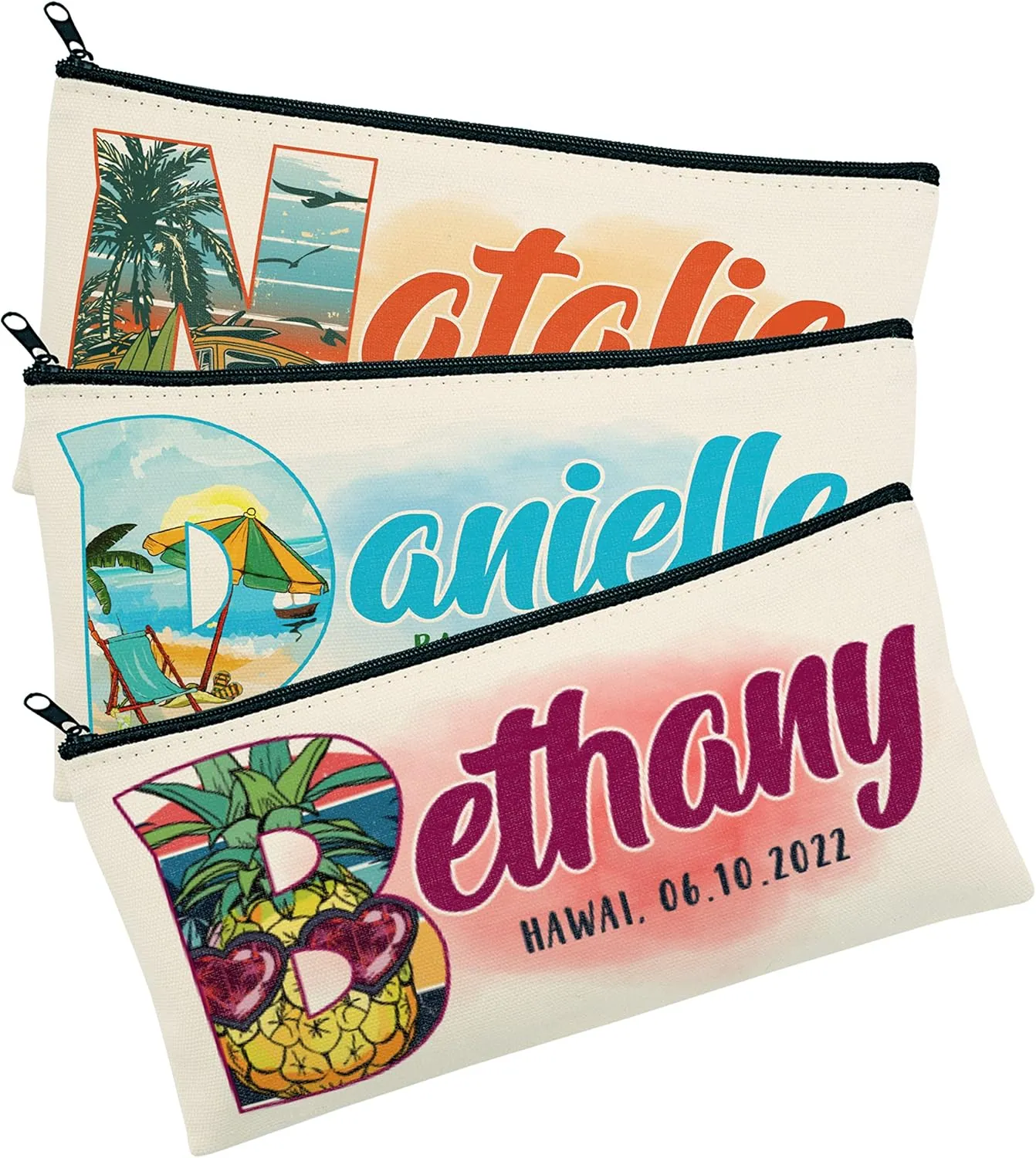 Personalized Make Up Pouch for Beach Bags Customized Cosmetic Bag for Summer