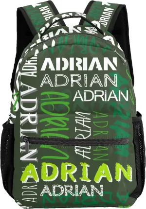 Personalized School Backpack with Name Text, Stylish Custom Bookbag for Kids Boys Girls, Waterproof Elementary Customize Book Bag with Adjustable Shoulder Straps, 1 Pack