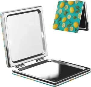 Peynir Fruit Lemon Slice Green Women Handheld Makeup Mirror Portable Compact Mirror Folding Mini Cosmetic Mirror