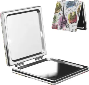 Peynir Vintage Paris Eiffel Tower Women Handheld Makeup Mirror Portable Compact Mirror Folding Mini Cosmetic Mirror