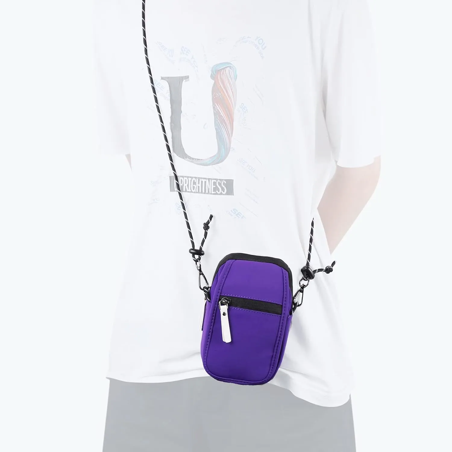 Phone Holsters Small Crossbody Bag Compatible with Men,Women Phone Purse Mini Messenger Bag Shoulder Bag Carry Bag Protective Case(Purple)