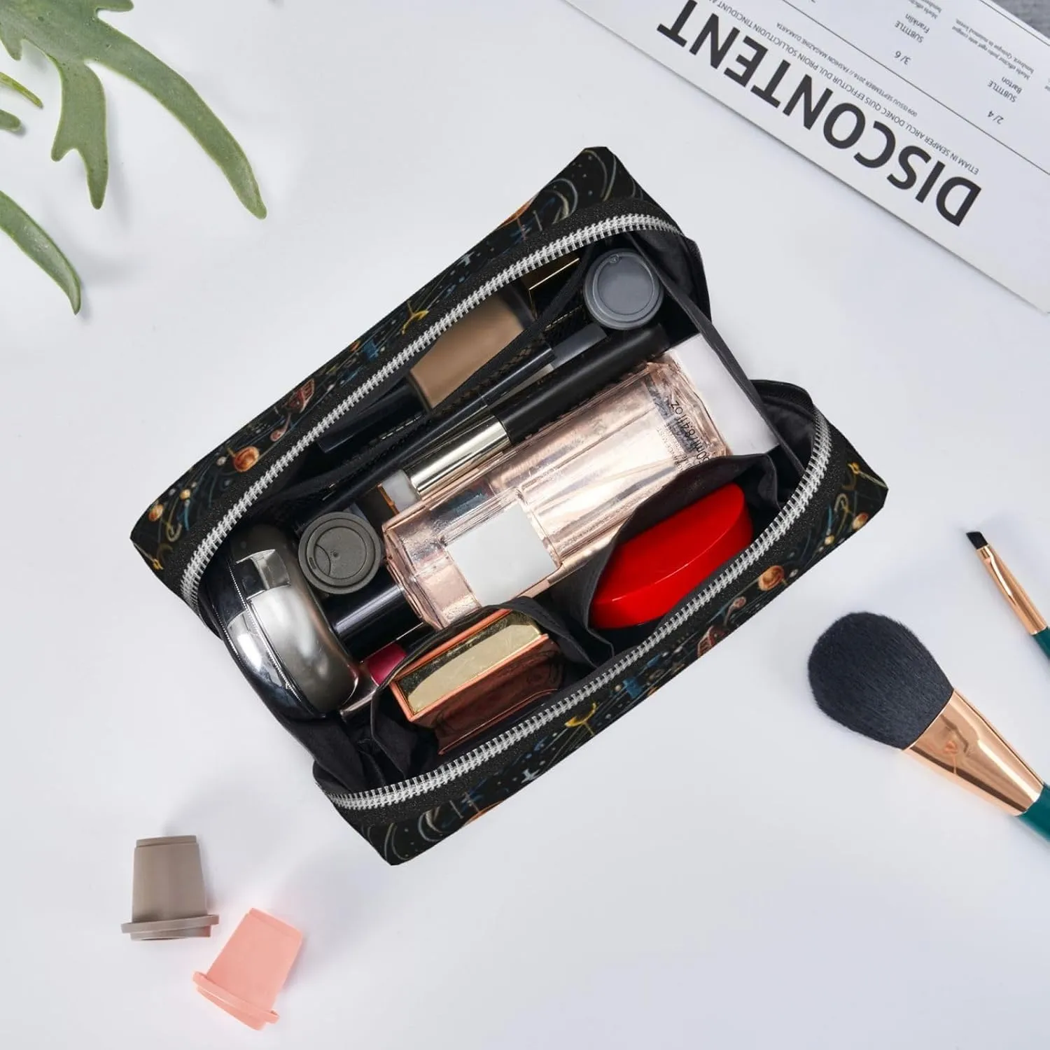 Physics Print Travel-Ready Toiletry Bag, Compact Makeup Organizer For Women