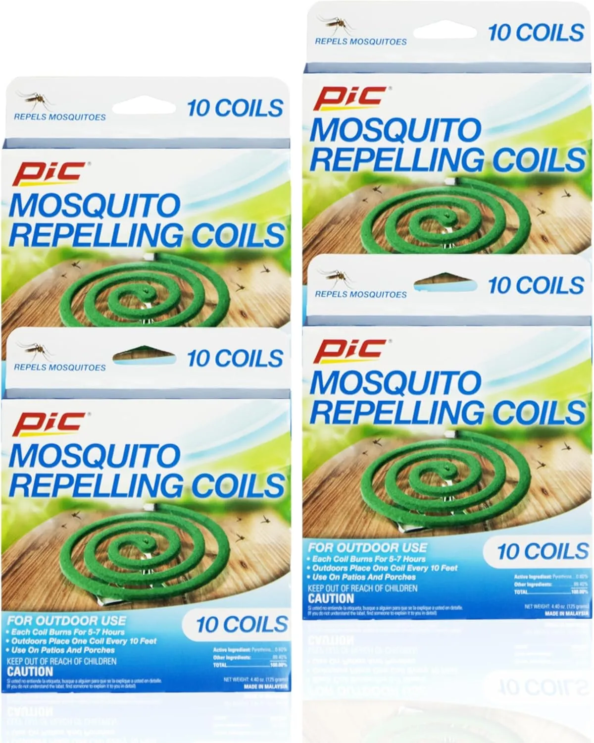 PIC Mosquito Repelling Coils – Outdoor Mosquito Repellent, 40 Coils (4 Packs of 10)