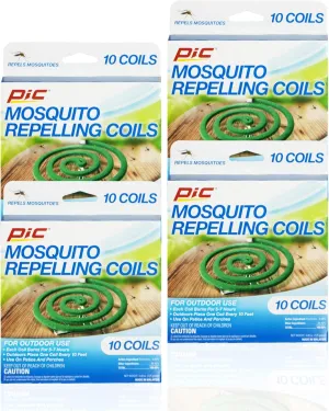 PIC Mosquito Repelling Coils – Outdoor Mosquito Repellent, 40 Coils (4 Packs of 10)