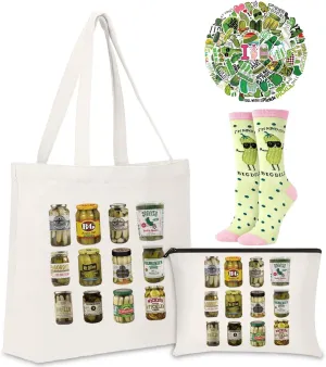 Pickle Gifts: Cosmetic Bag, Socks, 50 PCS Funny Stickers
