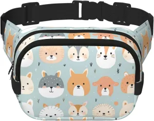pictorial avatar Printed fashionable waist bag, unisex messenger bag, fashionable travel waist bag