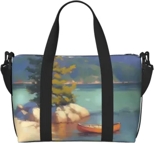 pine tree Lak print Travel Duffel Bag, Sports Tote Gym Bag, Swim Pool Bag Large Shoulder Tote Bag for Beach Weekender