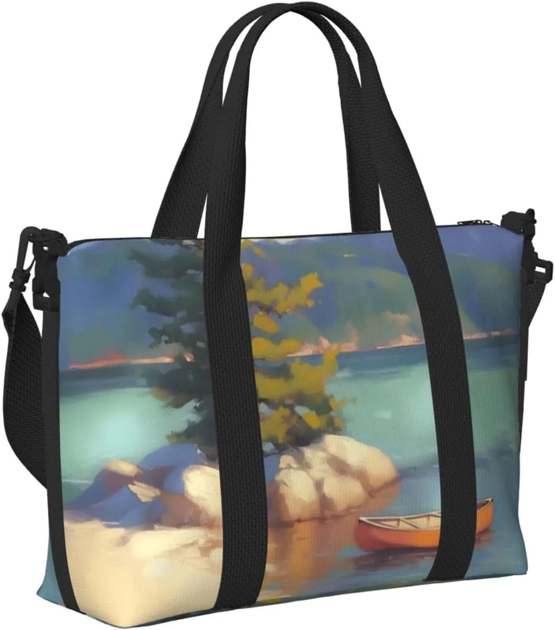 pine tree Lak print Travel Duffel Bag, Sports Tote Gym Bag, Swim Pool Bag Large Shoulder Tote Bag for Beach Weekender