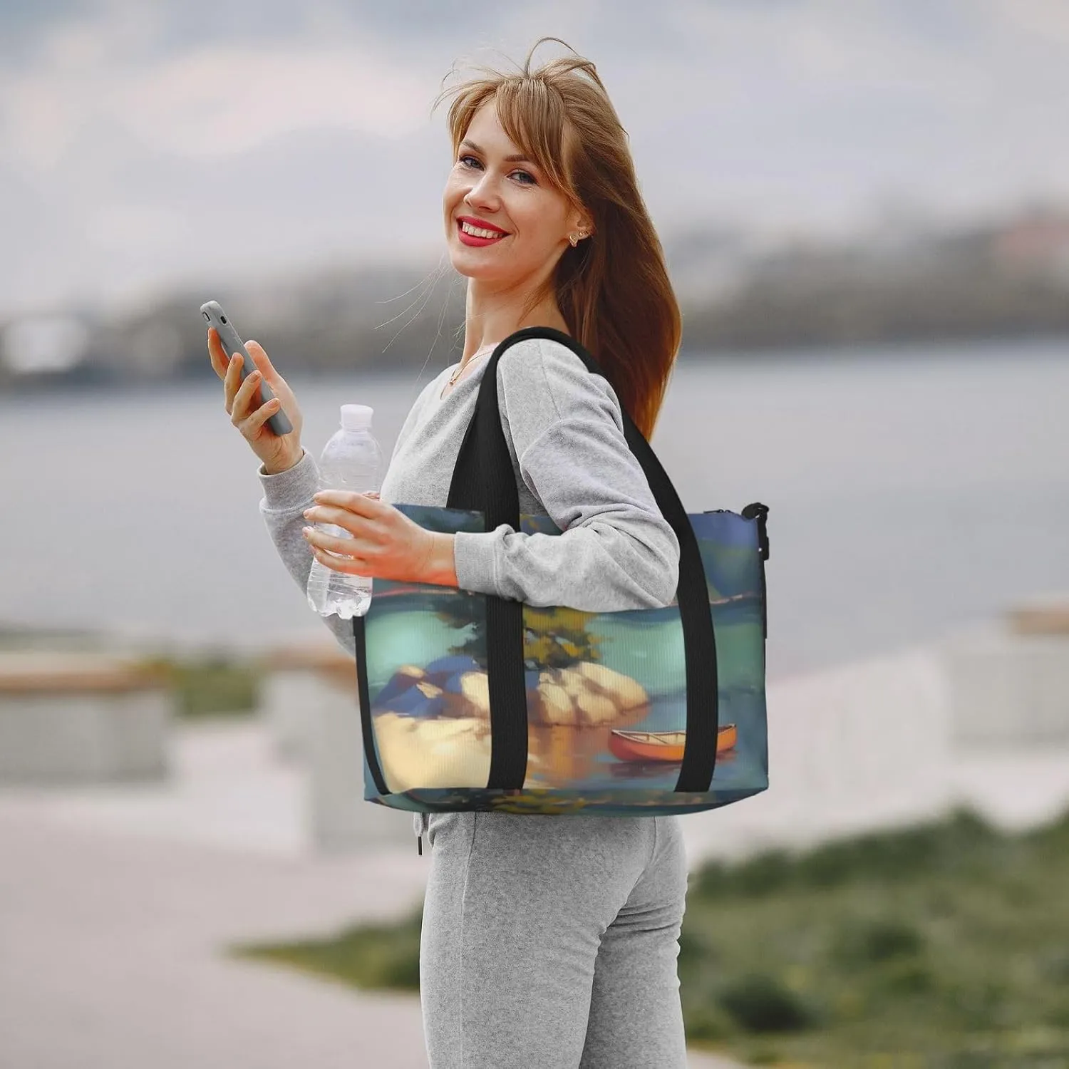 pine tree Lak print Travel Duffel Bag, Sports Tote Gym Bag, Swim Pool Bag Large Shoulder Tote Bag for Beach Weekender