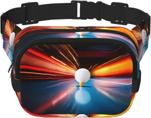 ping-pong Pattern trendy fashionable waist bag, unisex travel sports messenger bag