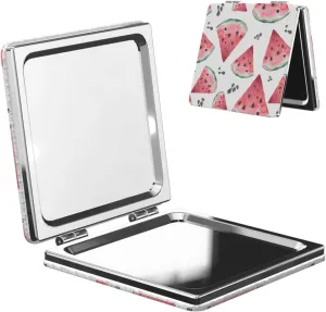 Pink Watermelons Mini Makeup Mirror Portable Pocket Cosmetic Mirror Folding Compact Mirror