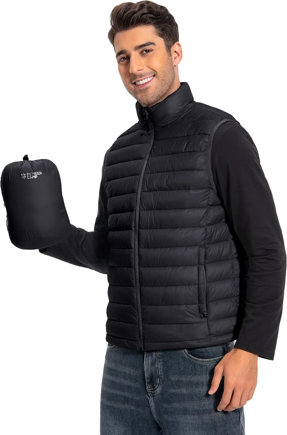 Pioneer Camp Men's Lightweight Puffer Vest Packable Water-Repellent Warm Quilted Sleeveless Outerwear for Work Casual Travel…