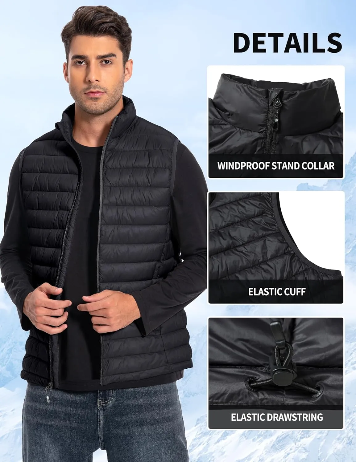 Pioneer Camp Men's Lightweight Puffer Vest Packable Water-Repellent Warm Quilted Sleeveless Outerwear for Work Casual Travel…
