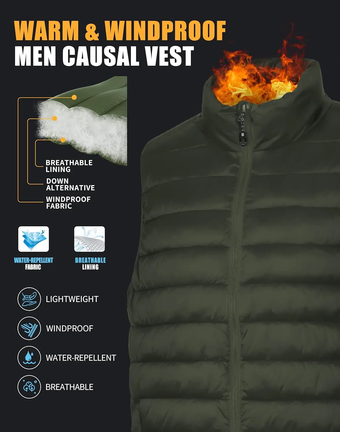 Pioneer Camp Men's Lightweight Puffer Vest Packable Water-Repellent Warm Quilted Sleeveless Outerwear for Work Casual Travel…