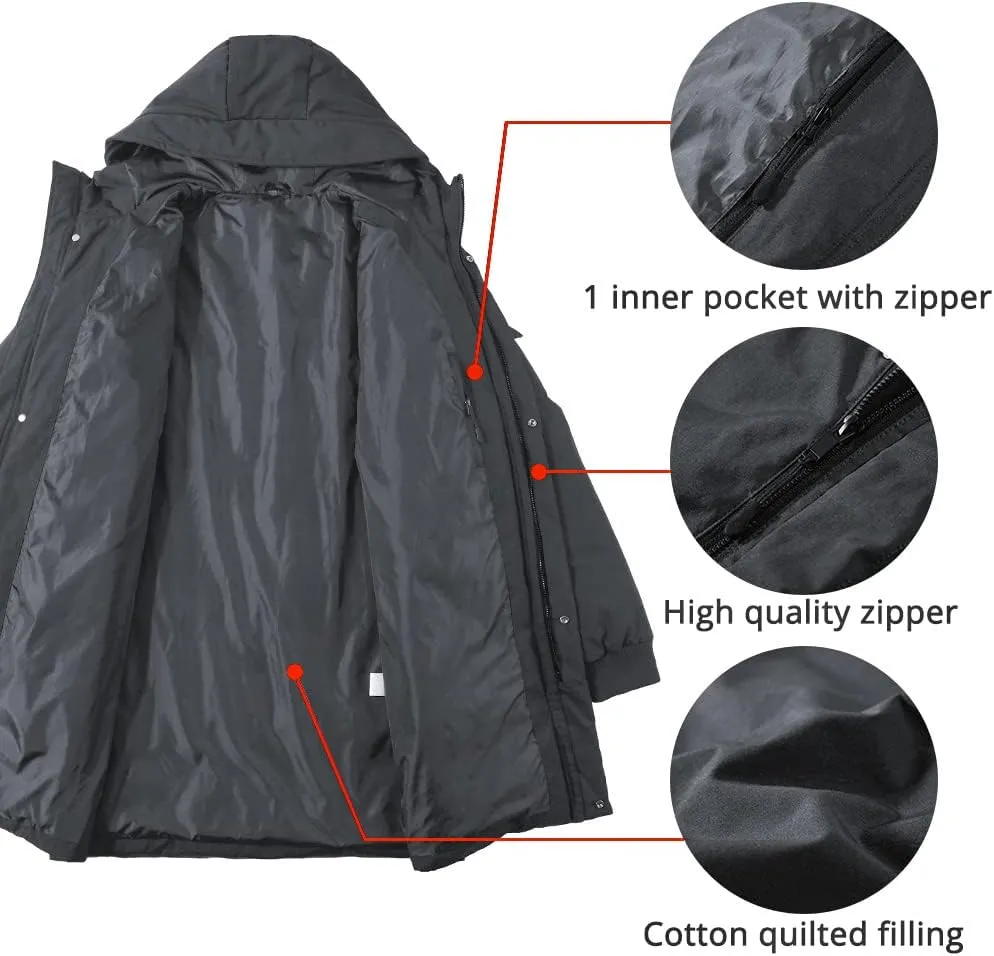 Pioneer Camp Men's Winter Coats Water-Repellent Windproof Thicken Parkas Long Hooded Padded Puffer Jacket