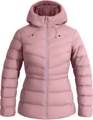 Pioneer Camp Women's Down Puffer Jacket Water-Repellent Winter Coat Quilted Fuffy Outerwear with Hood