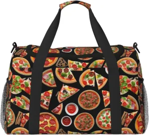 Pizza 3d Travel Duffel Bag With Zippers And Handles, Big Foldable Duffle Bag For Family Vacations