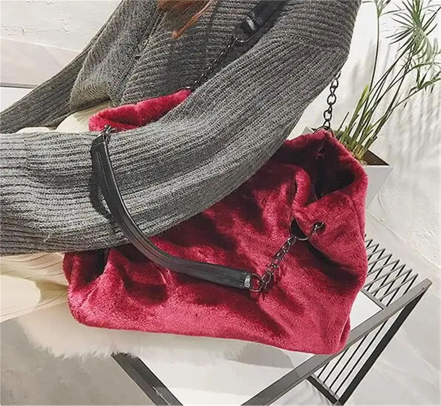 Plush Bag Handbag Fur Big Bag Large Tote Bag for Women Large Capacity Shopping Bag