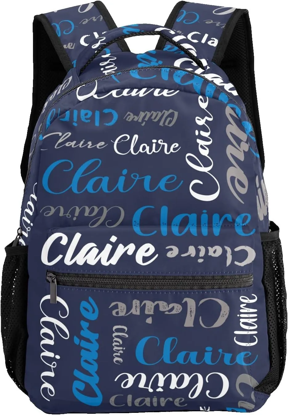 Polyester Custom Bookbag with Name Text Elementary Kids Boys Girls Personalized School Backpack Customize Book Bag, Stylish, Waterproof, Unique, Adjustable Shoulder Straps, 1 Pack