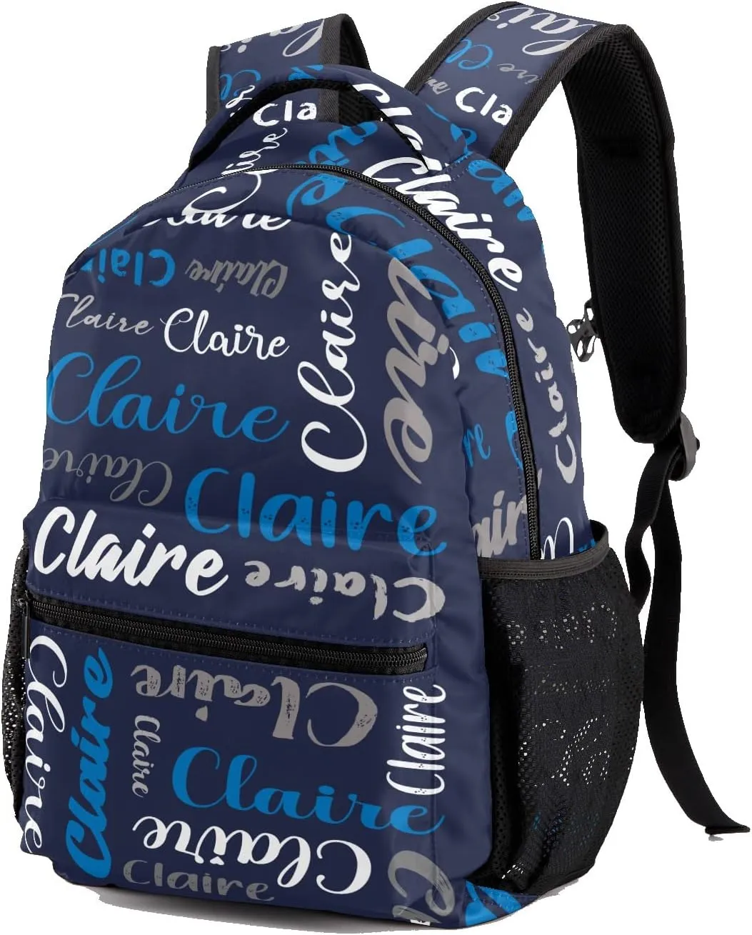 Polyester Custom Bookbag with Name Text Elementary Kids Boys Girls Personalized School Backpack Customize Book Bag, Stylish, Waterproof, Unique, Adjustable Shoulder Straps, 1 Pack
