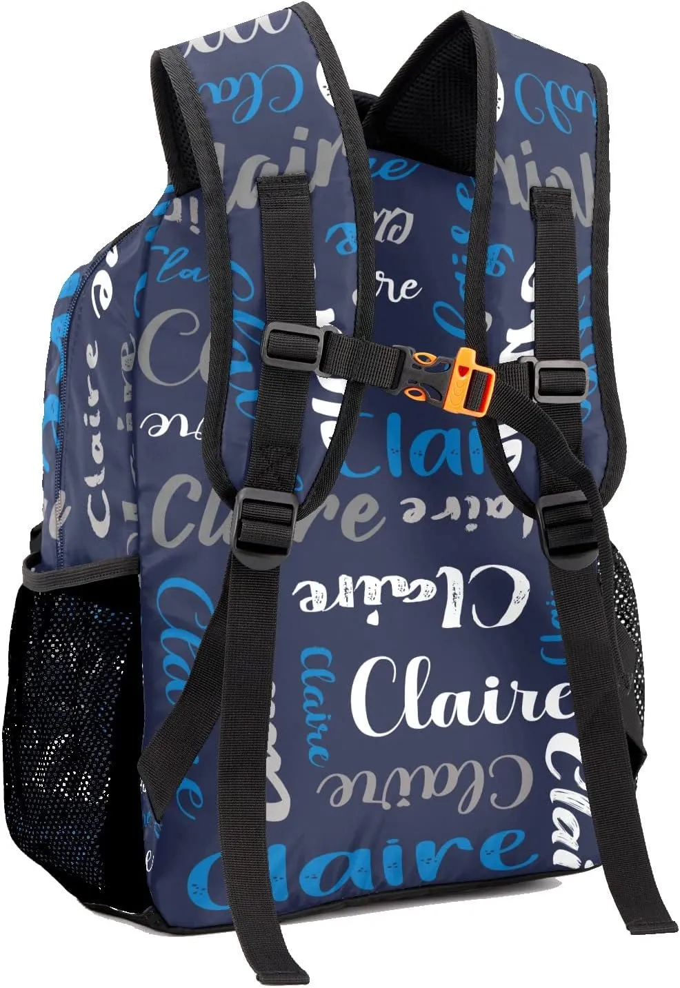 Polyester Custom Bookbag with Name Text Elementary Kids Boys Girls Personalized School Backpack Customize Book Bag, Stylish, Waterproof, Unique, Adjustable Shoulder Straps, 1 Pack