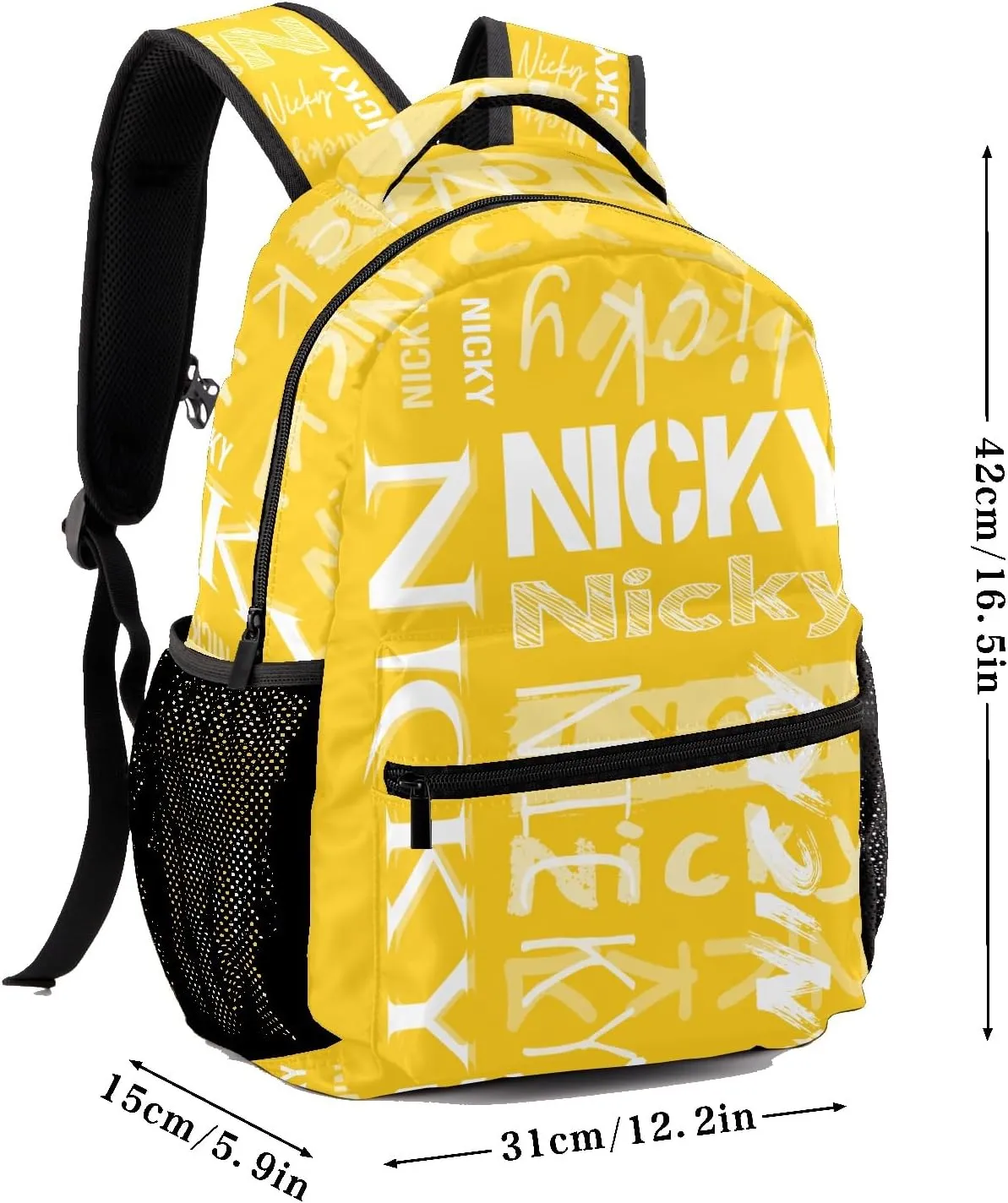 Polyester Personalized School Bookbag with Name Text Waterproof Custom Elementary Backpack Book Bag for Boys Girls Stylish Customize Back Pack Customized Gift for Kids Back to School