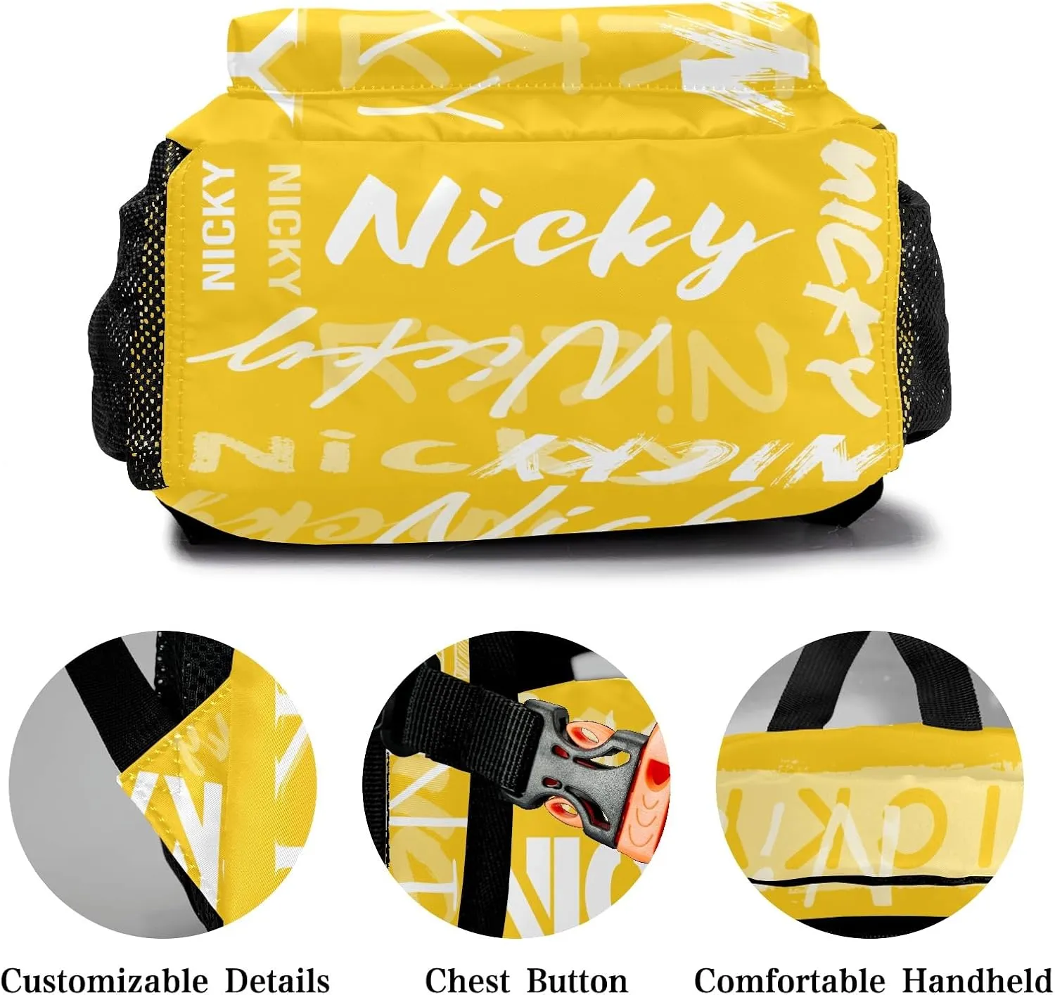 Polyester Personalized School Bookbag with Name Text Waterproof Custom Elementary Backpack Book Bag for Boys Girls Stylish Customize Back Pack Customized Gift for Kids Back to School