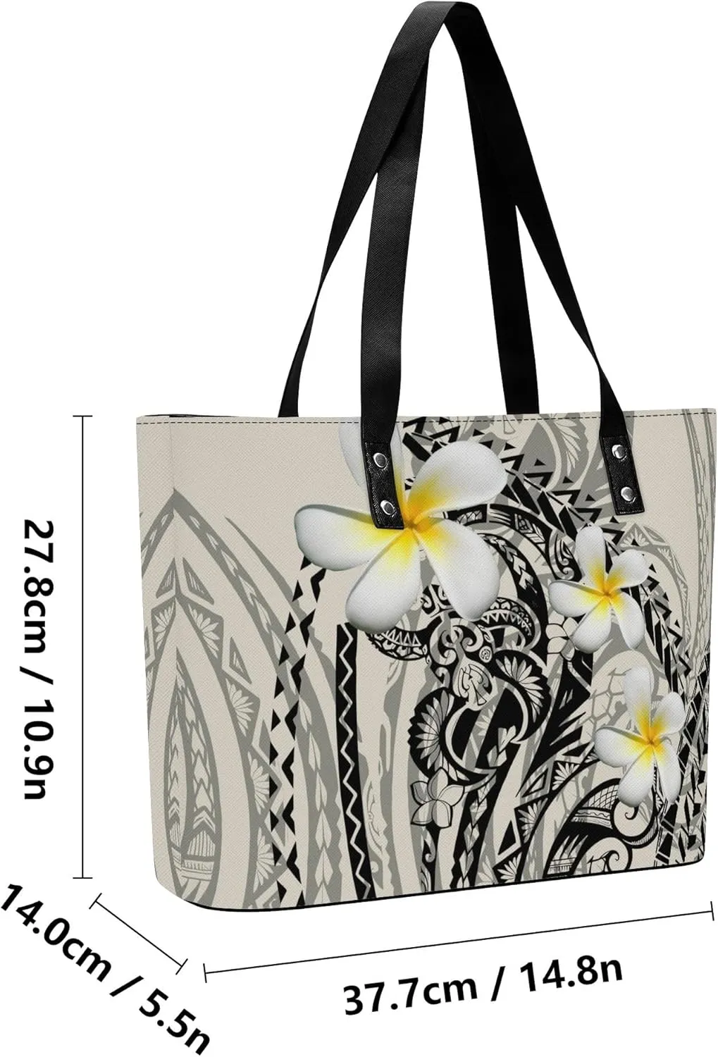 Polynesian Durable High Capacity Women'S PU Shoulder Bag Custom Samoan Tribal Women'S Purse And Handbag