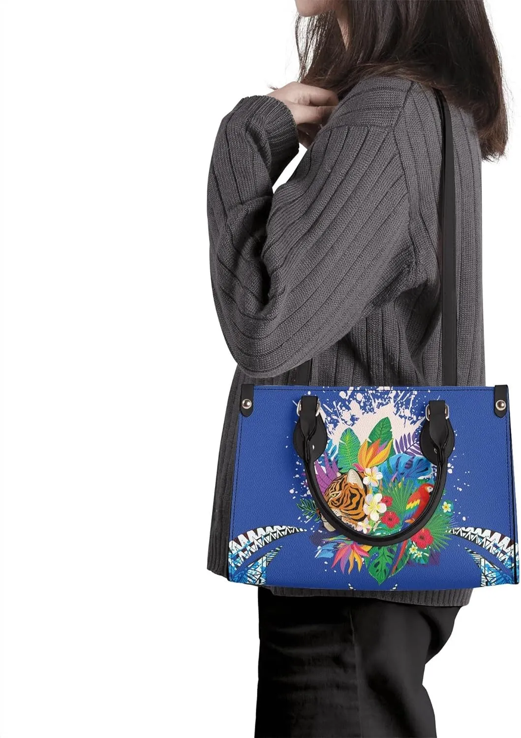 Polynesian Tribal Print Women'S Pu Handbag Square Large Capacity Crossbody Bag Shoulder Bag Custom Handbag Pattern