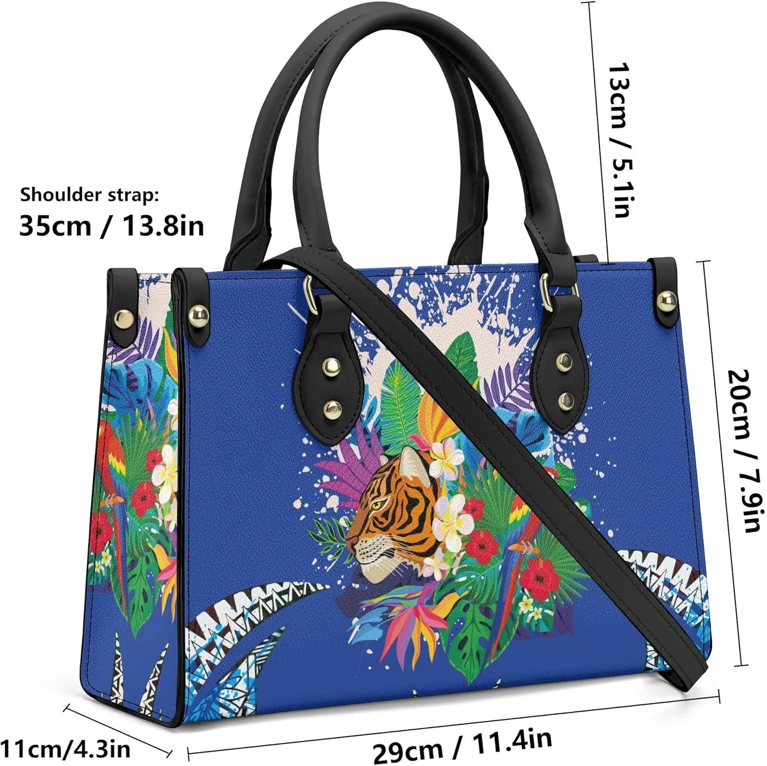 Polynesian Tribal Print Women'S Pu Handbag Square Large Capacity Crossbody Bag Shoulder Bag Custom Handbag Pattern