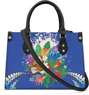 Polynesian Tribal Print Women'S Pu Handbag Square Large Capacity Crossbody Bag Shoulder Bag Custom Handbag Pattern