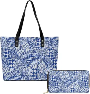 Polynesian Women'S Leather Handbag And Purse Samoan Tribal Print Vintage Art Ethos Shoulder Bag Large Capacity Handbag