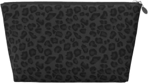 Portable Cosmetic Bag, Travel Zipper Pouch Small Makeup Bag Toiletry Organizer for Women - Black Leopard Cheetah Print