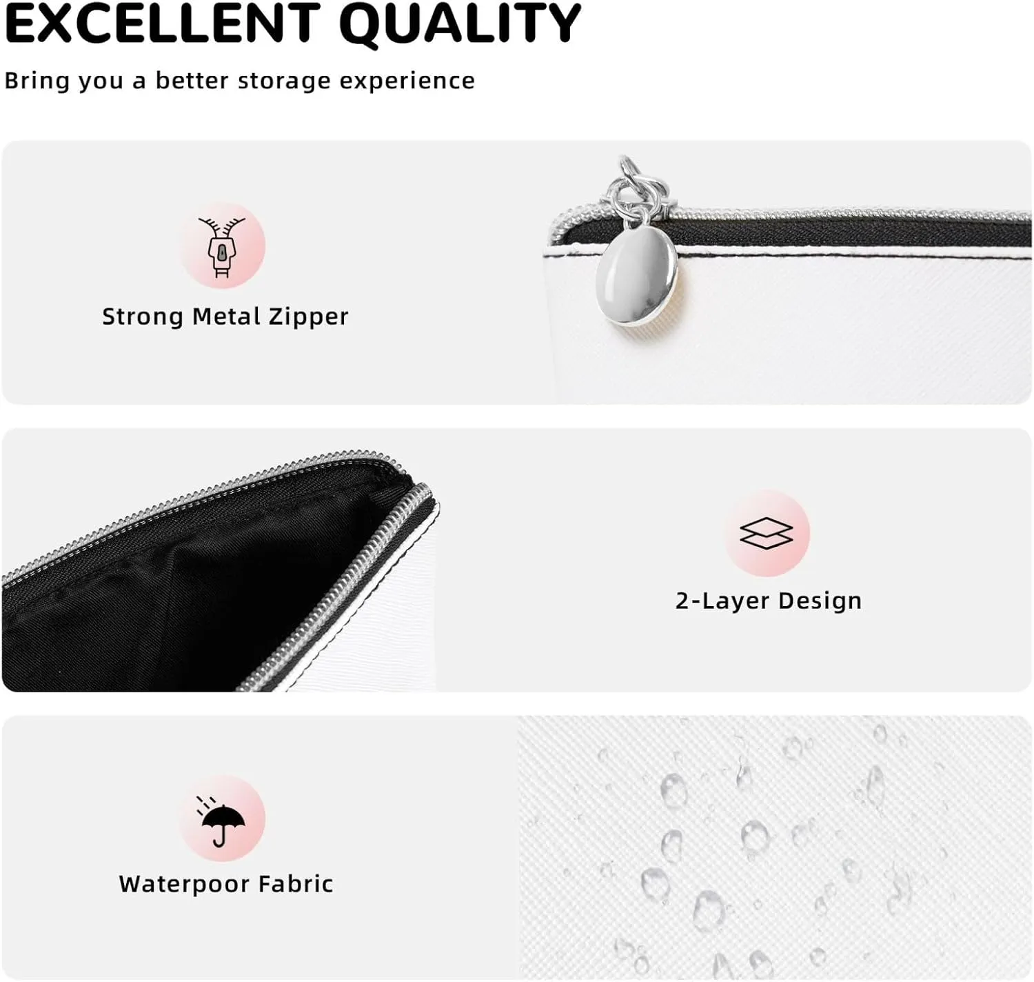 Portable Cosmetic Bag, Travel Zipper Pouch Small Makeup Bag Toiletry Organizer for Women - Black Leopard Cheetah Print
