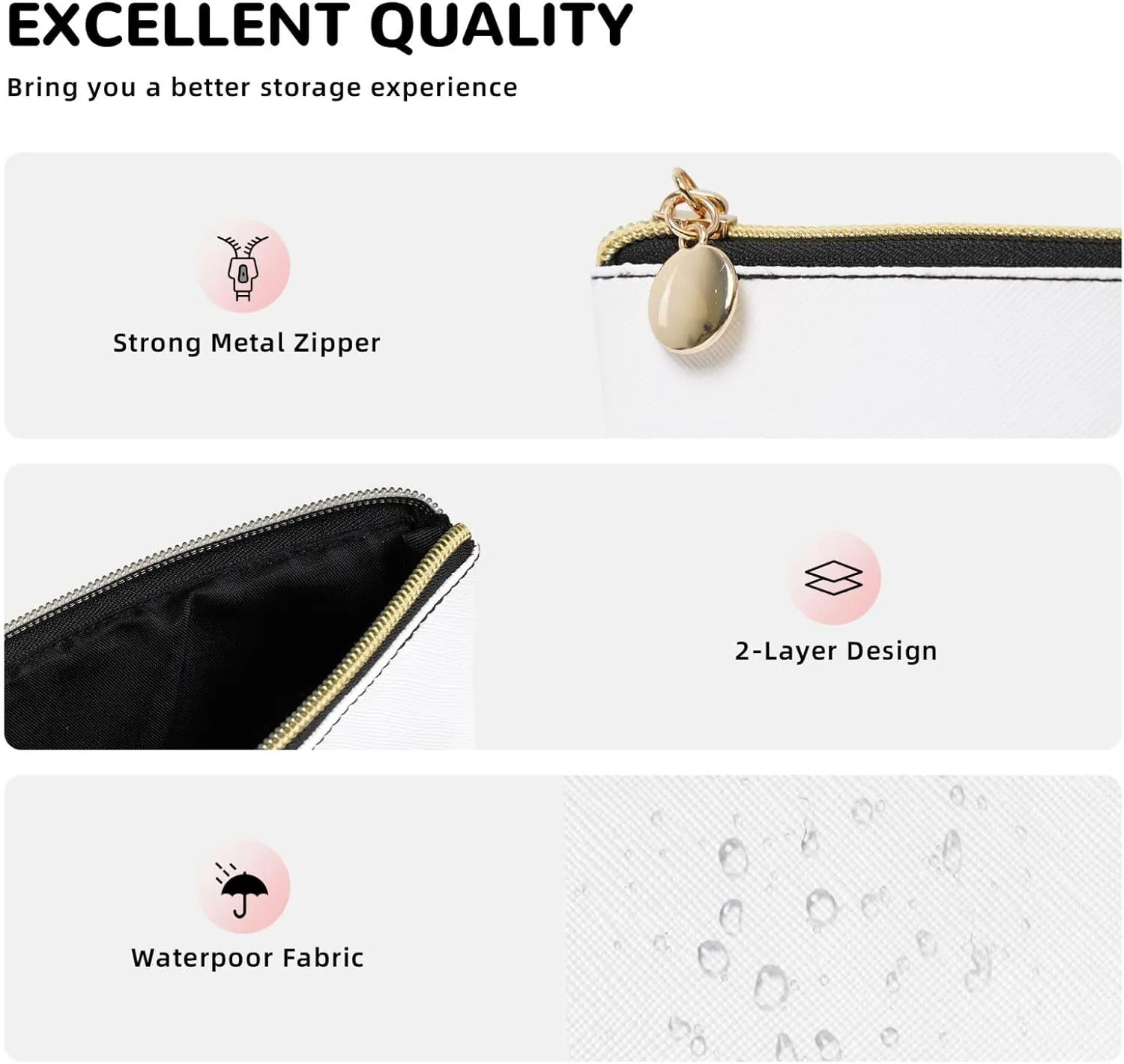 Portable Cosmetic Bag, Travel Zipper Pouch Small Makeup Bag Toiletry Organizer for Women - Blue Chinoiserie Flower Birds